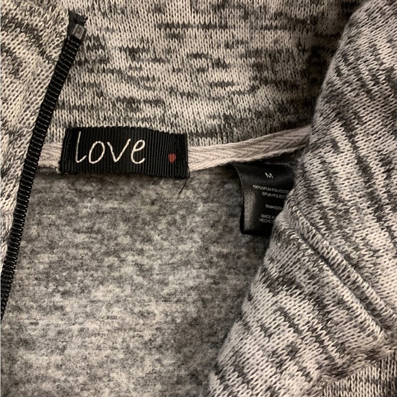 Love | Half Zip Gray Boys Sweater Medium Black Zipper - Picture 5 of 8